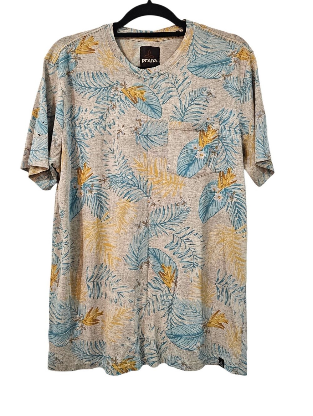 PrAna Men's Tropical Print Pocket Tee Size L